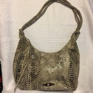 NWOT Elliot Luca Genuine Leather Hobo in snake bag